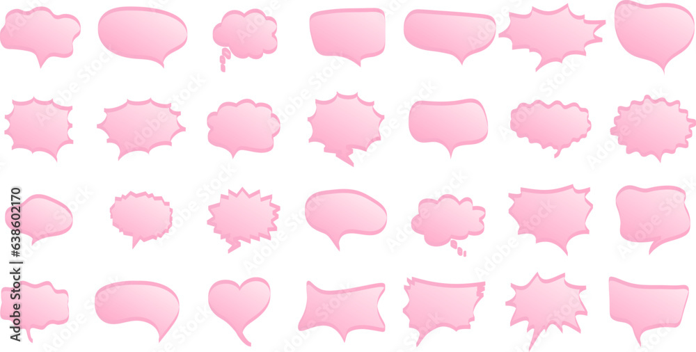 Speech bubbles set on white background. Vector illustration. Speech bubbles set on white background. Vector illustration.