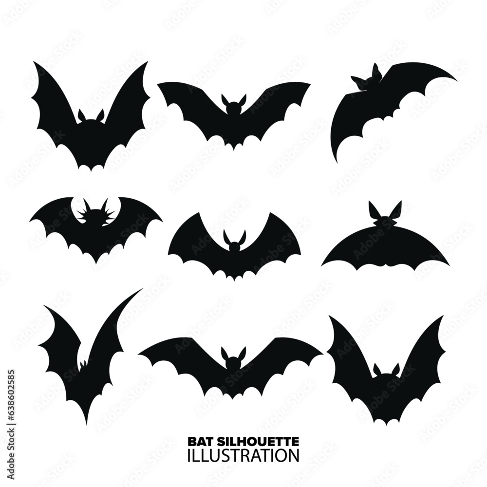Bat Silhouette Collection Set: Conjuring the Spirit of Halloween with Spooky Vampire Vector Art - Transparent Background, PNG, Vector Bat Silhouette Collection Set: Conjuring the Spirit of Halloween with Spooky Vampire Vector Art - Transparent Background, PNG, Vector