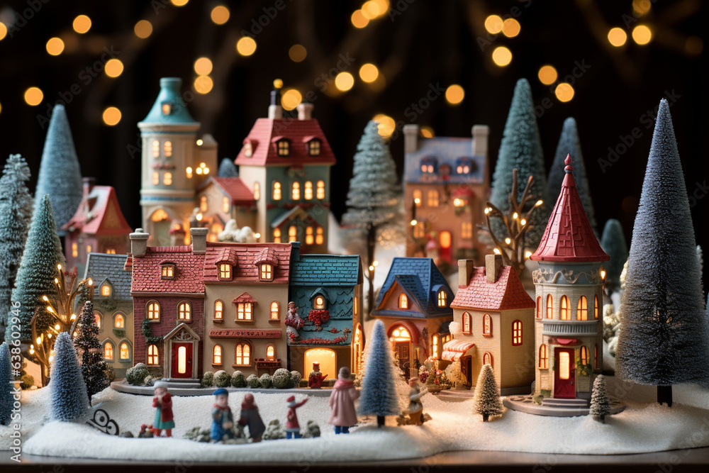 Whimsical Christmas Village Characters, Building a Town of Love and Joy, family, love,  