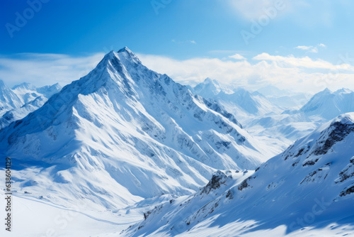 Snow-capped mountains with clear sky 