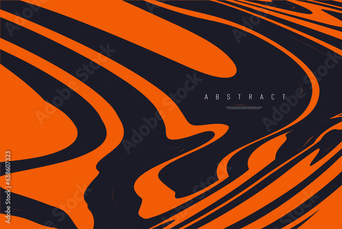 Trendy Geometric Ribbon Stripe in Black, Red Colors. Abstract 3D Swirl Lines for Banner, Poster, Website, Placard, Cover, Advertising. Background Art Liquid for Party, Festival. Vector Illustration