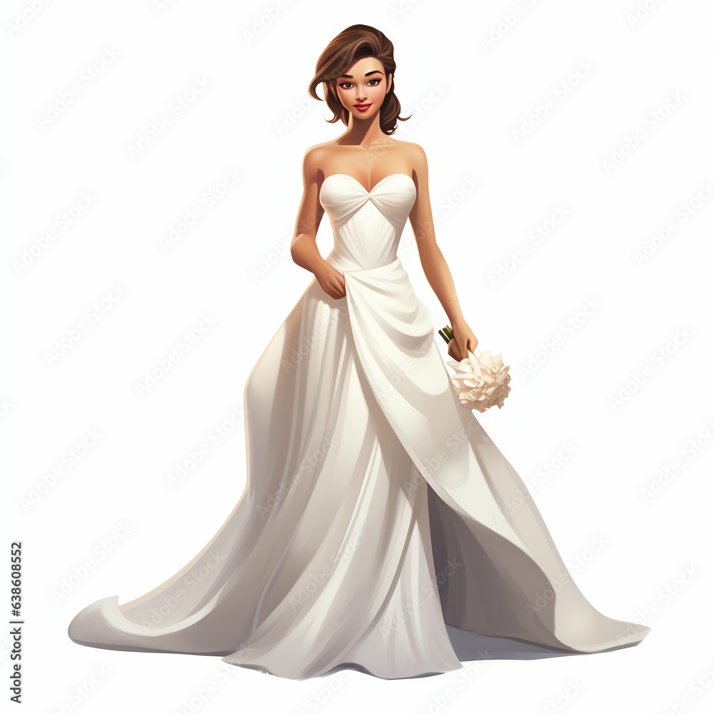 Little Bride in Wedding Dress. Generative ai Little Bride in Wedding Dress. Generative ai