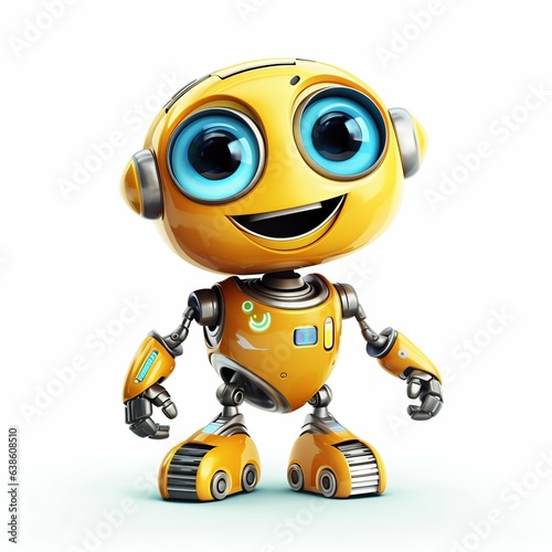 Bright, Funny, and Happy Robot Character. Generative ai