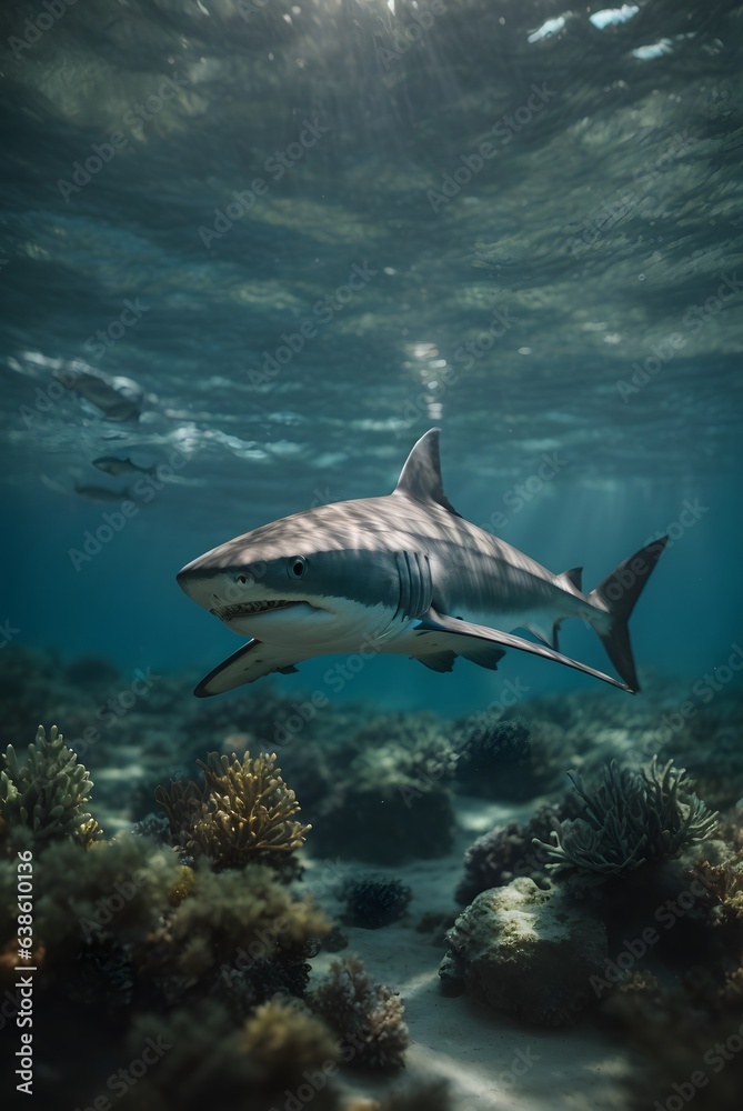 photo wildlife shark on ocean