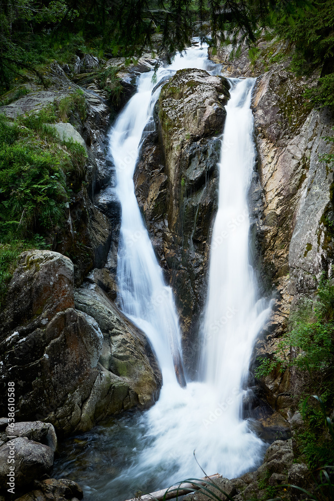 Lolaia Waterfall, in Retezat National Park, Romania