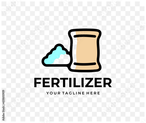 Fertilizers and pesticides, bag and pile, colored graphic design. Agriculture, fertile, fertility, gardening and nature, vector design and illustration