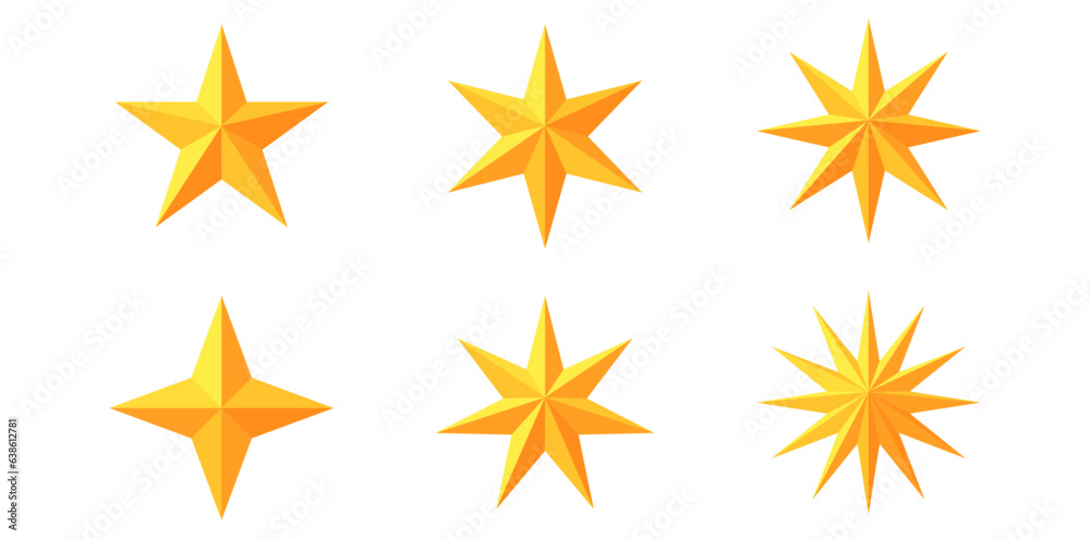 Set of vector shapes of different stars in minimalistic style. Minimalistic icons of stars. Set of vector shapes of different stars in minimalistic style. Minimalistic icons of stars.