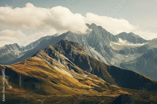 Aerial View of Expansive Mountain Range