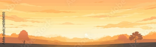 sunrise field vector flat minimalistic isolated illustration