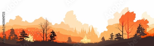 wildfires vector flat minimalistic isolated illustration