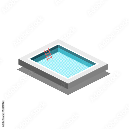 Swimming pool. Isometric concept design.