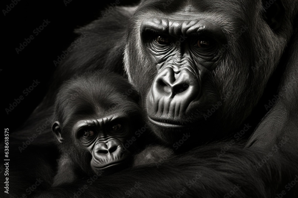 Obraz premium Portrait of gorilla family.