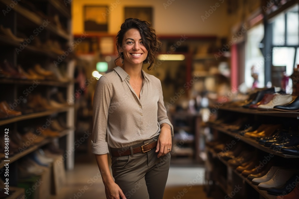 Business owner in her shoes store.