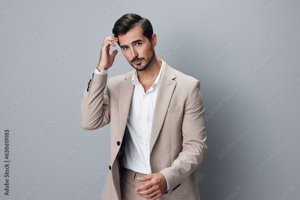 man businessman handsome suit smiling beige copyspace business professional happy portrait man businessman handsome suit smiling beige copyspace business professional happy portrait