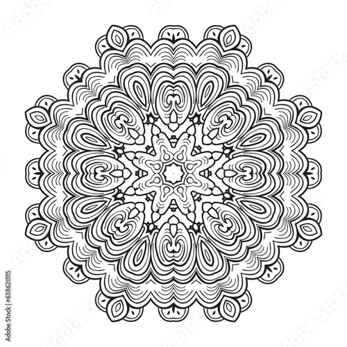 Mandala Art for coloring book. Clean Decorative round ornament. Oriental pattern, Vector illustration Coloring book page. Circular pattern in form of mandala for Henna, Mehndi, tattoo, decoration.