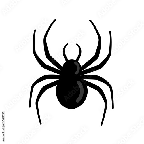 Spider silhouette isolated on white background. Scary with long legs. Vector illustration isolated on white background.