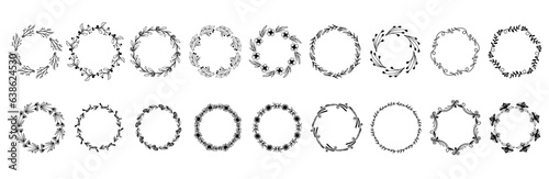 Set of various floral frames.Vector graphics.	