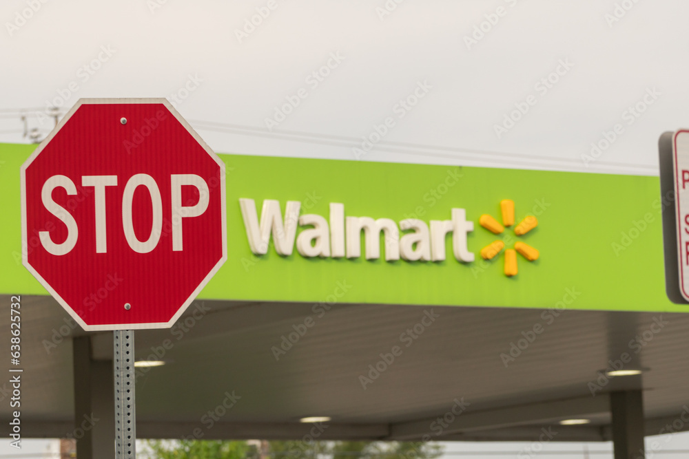 Waynesboro, VA US July 2, 2023 Stop Sign positioned cleverly in
