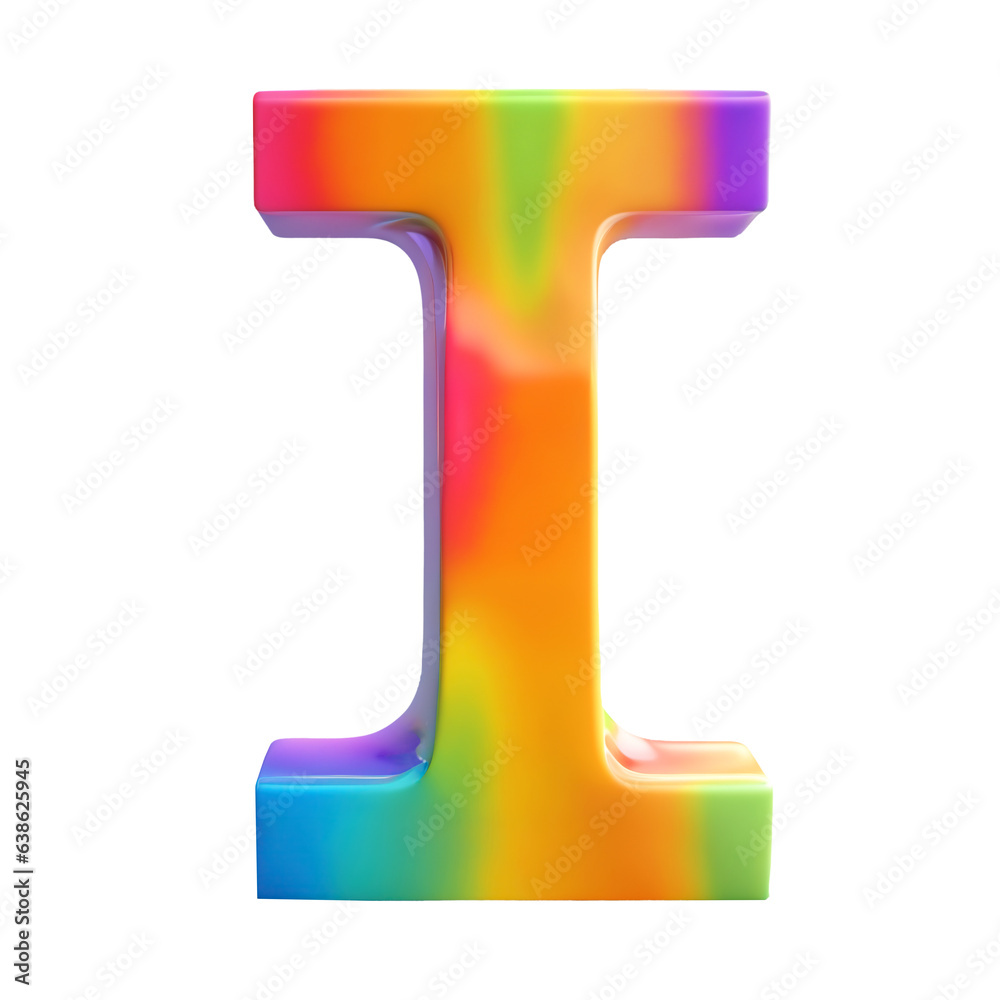 The letter I in rainbow colors The letter I in rainbow colors