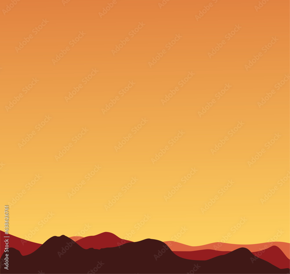 Vektor Wüstenlandschaft mit Bergen und warmen Farben