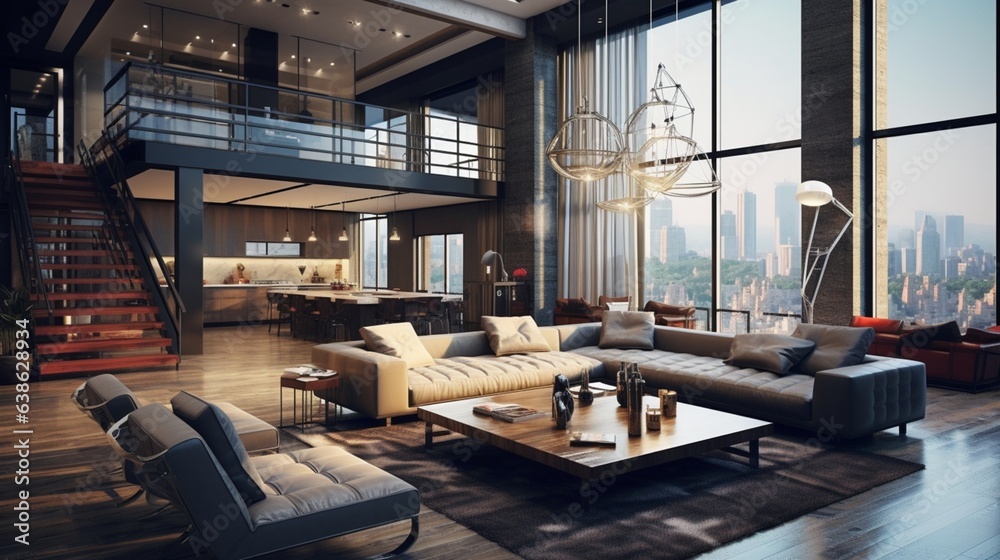 Awesome Modern Loft Living Room | Architecture Interior