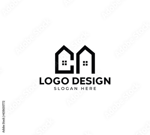 CA real estate logo design abstract background monogram lettermark lettermark logo template creative initials alphabet CA or AC cool logo template beautiful unique business company logo