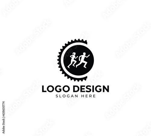 Letter C Gear running fitness and gym Modern Abstract Business Logo