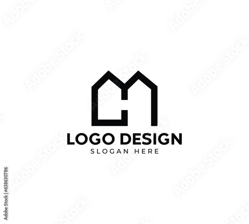 CA real estate logo design abstract background monogram lettermark lettermark logo template creative initials alphabet CA or AC cool logo template beautiful unique business company logo