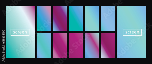 Wallpaper Mural Mobile screen lock display collection of colorful backgrounds in trendy neon colors. Modern screen vector design for mobile app. Soft color abstract pastel holographic gradients. Swatches for design Torontodigital.ca