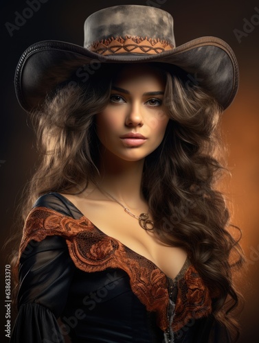Cowgirl beautiful hot and sexy cowboy hat wild west