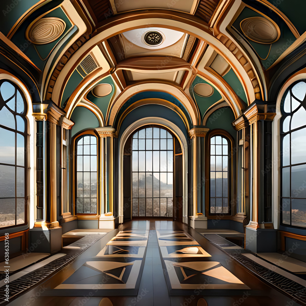 Fototapeta premium interior of the church generative IA