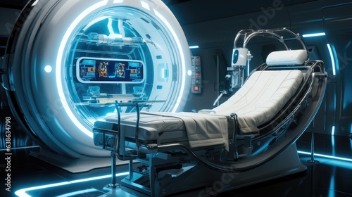 Modern operating room with modern medical equipment, Futuristic Concept.