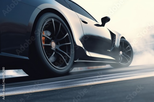 3D rendering Sport Car Raceing on race track Car wheel © GalleryGlider