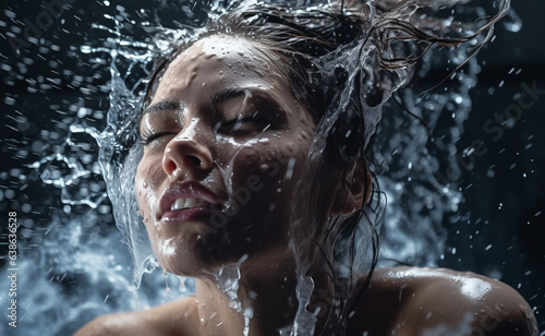 portrait of a woman in a shower