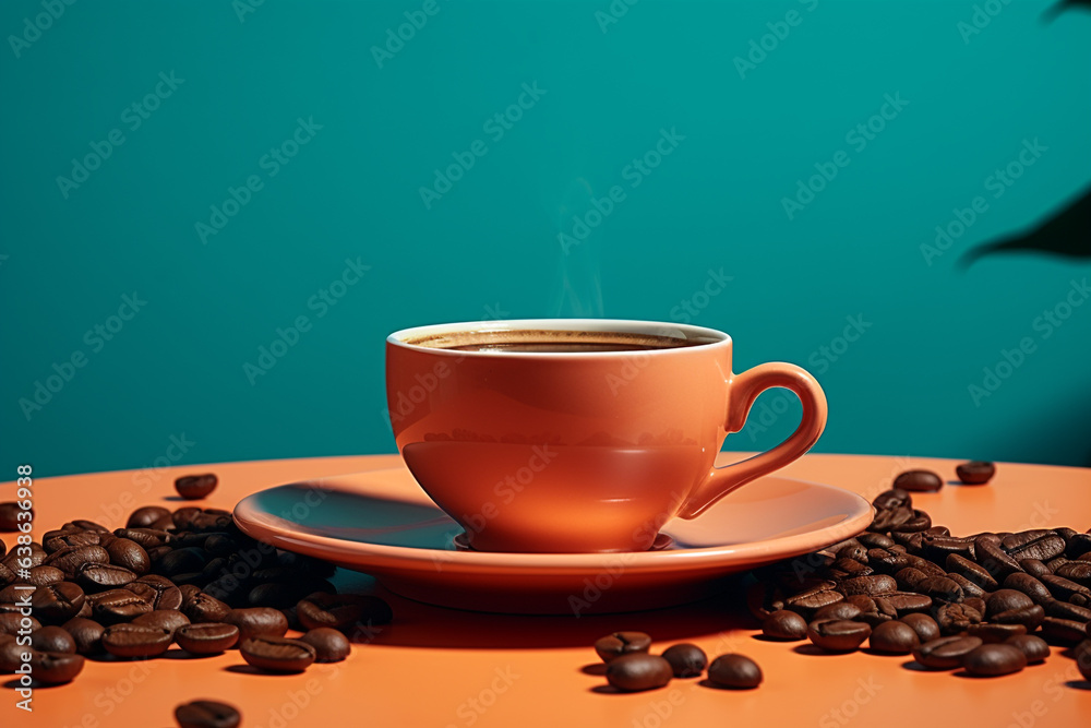 Obraz premium International coffee day. 1 October. is an occasion that is used to promote and celebrate coffee as a beverage, with events now occurring in places around the world. cup of coffee, energy, arabica.