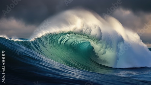Epic wave in the sea. AI generated. photo