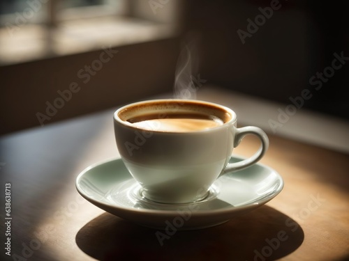 cup of coffee on a table