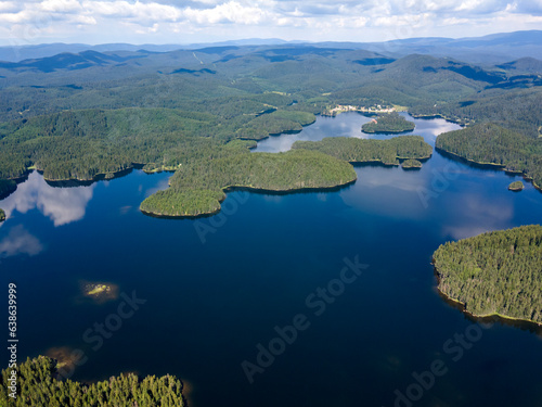 Aerial view of Shiroka polyana Reservoir, Bulgaria photo