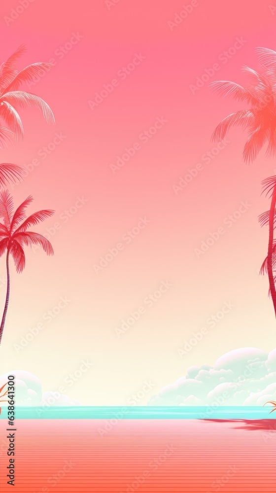Miami themed background in portrait mode with copy space - stock picture backdrop