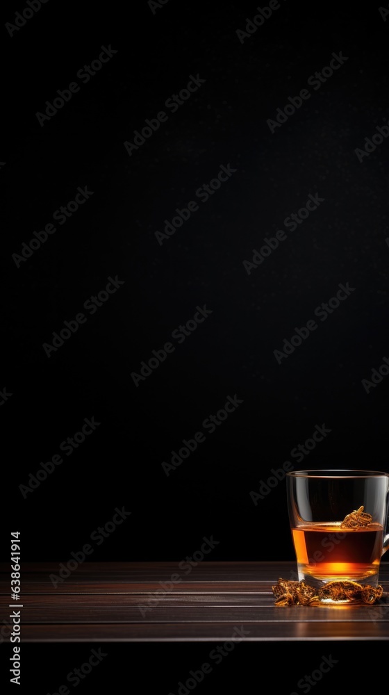 Glass of Black Tea themed background in portrait mode with copy space - stock picture backdrop Glass of Black Tea themed background in portrait mode with copy space - stock picture backdrop