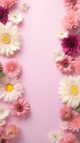 Flower themed background in portrait mode with copy space - stock picture backdrop