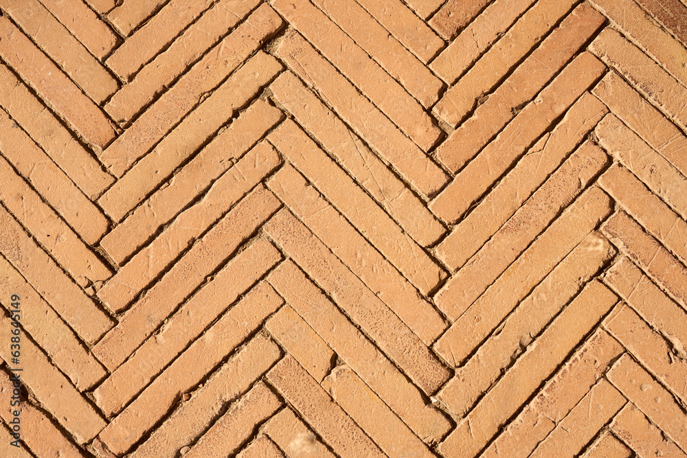 The floor is made of small clay tiles as a background. The floor is made of small clay tiles as a background.