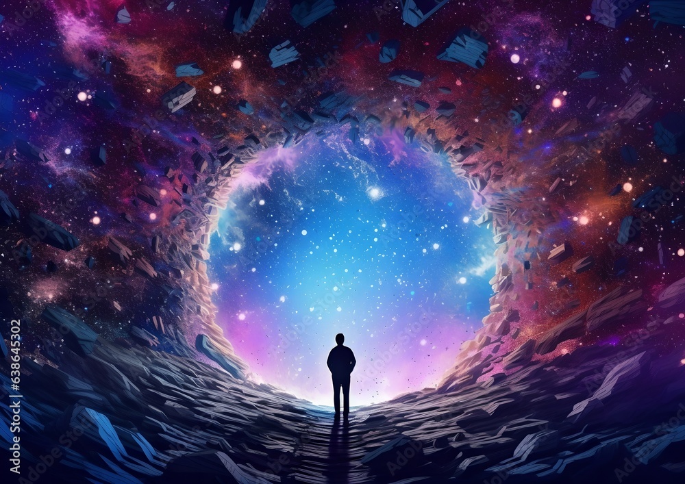 Man meditating, generative ai image of a person finding their way. Man meditating, generative ai image of a person finding their way.
