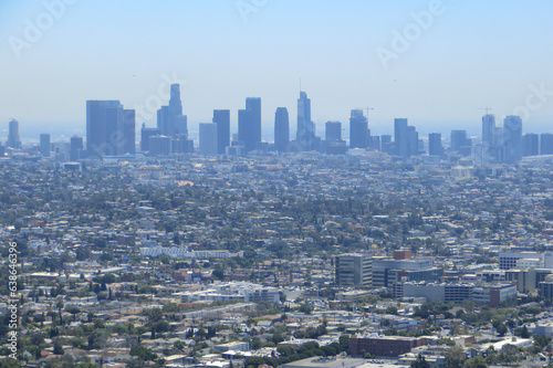 View of the Downtown Los Angeles Skyline  from the Griffith Observatory in Los Angeles  California  USA.
