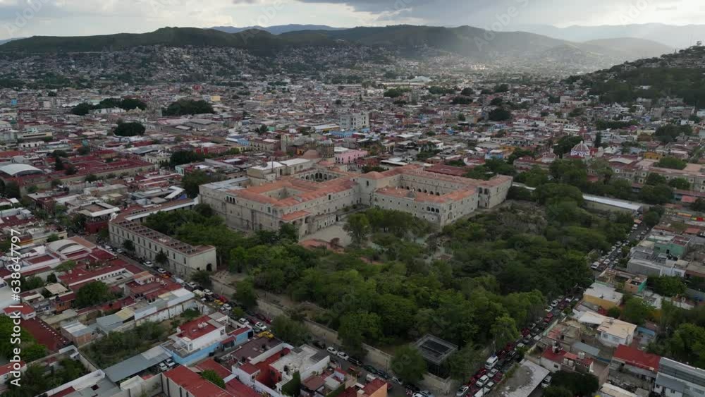 Architectural Drone's-eye gaze at Saint Domingo church and ex-convent, Oaxaca City Architectural Drone's-eye gaze at Saint Domingo church and ex-convent, Oaxaca City