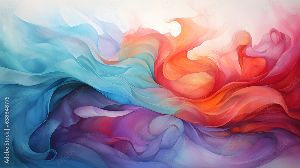 Abstract Watercolour Brush Strokes Generated AI