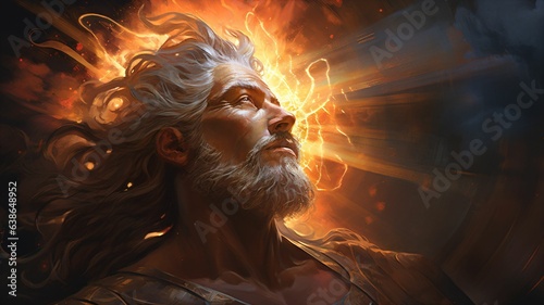 The European Zeus god of light