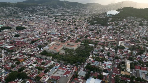 Oaxaca's peaks and landmark: aerial view of Santo Domingo church and exconvent at Oaxaca City, Mexico photo