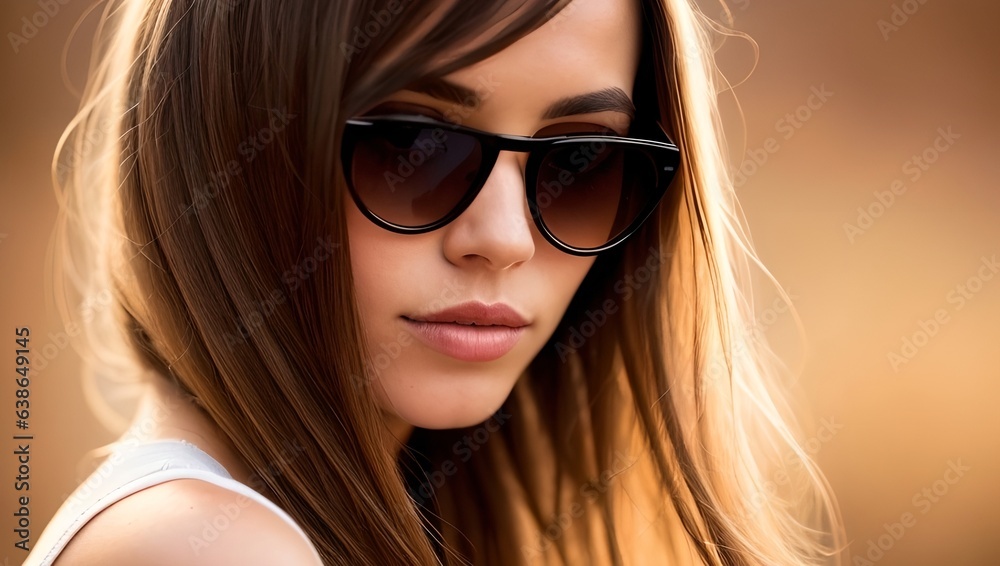 A young woman with beautiful hair, generative AI