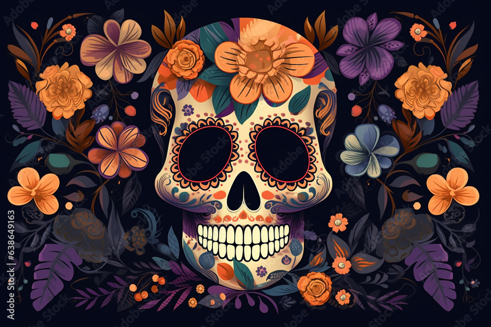 Representative Catrinas skulls for the commemoration of the day of the dead Representative Catrinas skulls for the commemoration of the day of the dead